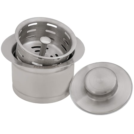 Ruvati Extended Garbage Disposal Flange with Deep Basket Strainer and Stopper Stainless Steel RVA1052ST